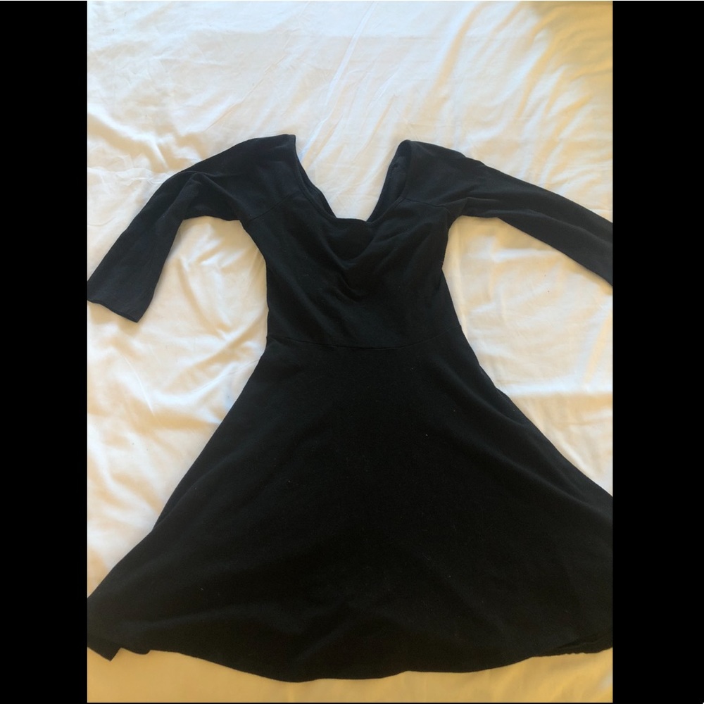 Black open back dress